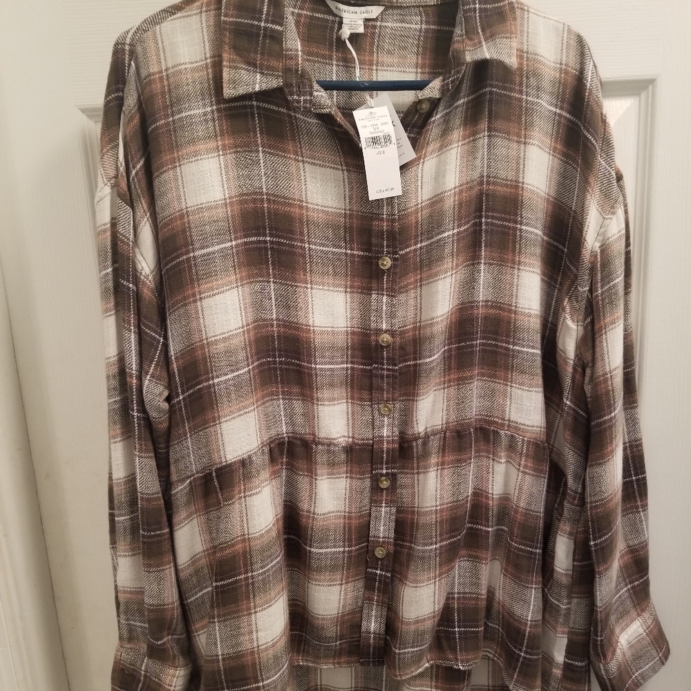 American Eagle Peplum Flannel